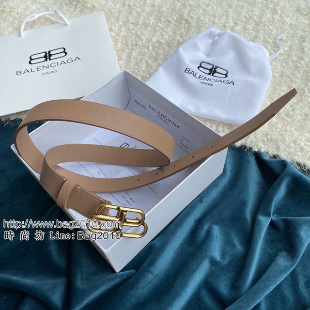 Balenciaga女士皮帶 巴黎世家BB經典logo扣腰帶 巴黎世家小牛皮皮帶  jjp1135